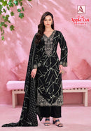 Alok Suits Apple Cut Edition 4 Viscose Foil Print Suit With Fancy Embroidery Work