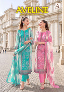 Alok Suits Aveline Viscose Digital Print Designer Embroidery Work Suit