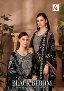 Alok Suits Black Bloom Rayon Print With Fancy Embroidery Work Suit Designer Collection