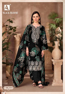 Alok Suits Black Bloom Rayon Print With Fancy Embroidery Work Suit Designer Collection
