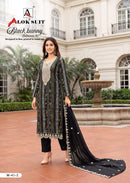 Alok Suits Black Bunny Edition 6 Viscose Printed Suit With Fancy Embroidery