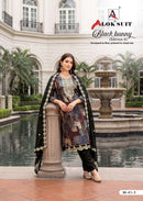 Alok Suits Black Bunny Edition 6 Viscose Printed Suit With Fancy Embroidery