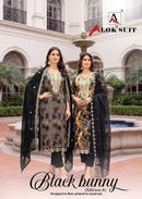 Alok Suits Black Bunny Edition 6 Viscose Printed Suit With Fancy Embroidery