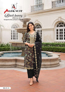 Alok Suits Black Bunny Edition 6 Viscose Printed Suit With Fancy Embroidery