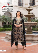 Alok Suits Black Bunny Edition 6 Viscose Printed Suit With Fancy Embroidery