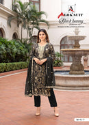 Alok Suits Black Bunny Edition 6 Viscose Printed Suit With Fancy Embroidery