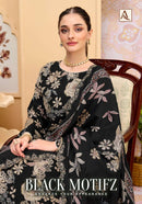 Alok Suits Black Motifz Viscose Foil Print Fancy Work Designer Suit