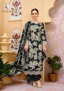 Alok Suits Black Motifz Viscose Foil Print Fancy Work Designer Suit