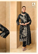 Alok Suits Black Royale Viscose Print With Fancy Embroidery Work Suit