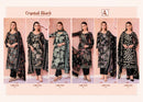 Alok Suits Crystal Black Viscose Foil Print With Fancy Embroidery Work Suits