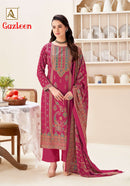 Alok Suits Gazleen Pashmina Digital Print Suit With Fancy Handwork