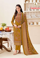 Alok Suits Gazleen Pashmina Digital Print Suit With Fancy Handwork