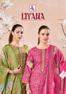 Alok Suits Liyana Cambric Cotton Print Suit With Fancy Worked Pakistani Suits