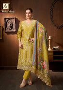 Alok Suits Meher Mahal Premium Jam Cotton Embroidered Suit