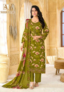 Alok Suits Noor Luxe Cotton Foil Print With Fancy Embroidery Work Suit