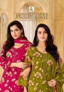 Alok Suits Noor Luxe Cotton Foil Print With Fancy Embroidery Work Suit