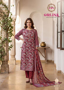 Alok Suits Orlina Jam Cotton Print With Fancy Work Suit