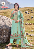 Alok Suits Rohenaaz Viscose Designer Printed Suit With Fancy Embroidery Worked