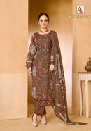 Alok Suits Royale Grace Cotton Print With Fancy Work Designer Suit