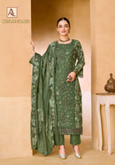 Alok Suits Royale Grace Cotton Print With Fancy Work Designer Suit