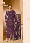 Alok Suits Royale Grace Cotton Print With Fancy Work Designer Suit