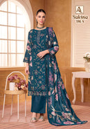 Alok Suits Sakina Vol 8 Viscose Rayon Foil Print Fancy Work Designer Suit
