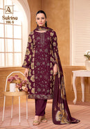 Alok Suits Sakina Vol 8 Viscose Rayon Foil Print Fancy Work Designer Suit