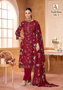 Alok Suits Sakina Vol 8 Viscose Rayon Foil Print Fancy Work Designer Suit