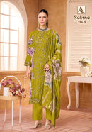 Alok Suits Sakina Vol 8 Viscose Rayon Foil Print Fancy Work Designer Suit
