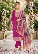 Alok Suits Vadi Jacquard Designer Work Ladies Suit