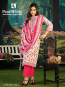 Alok Suits White Pearl Pashmina Digital Printed Suit With Fancy Worked Suits