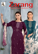 Alok Suits Zarang Viscose Digital Print Suit With Embroidery Work