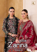Alok Suits Zarina Edition 21 Viscose Print With Embroidery Work Suit