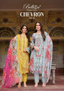 Belliza Designer Studio Chevron Vol 6 Cotton Digital Printed Suit With Embroidery Worked Suits