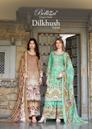 Belliza Designer Studio Dilkhush Vol 7 Viscose Digital Print Suit With Fancy Worked Pakistani Suits