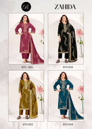 Belliza Designer Studio Zahida Cotton Jacquard Designer Suit