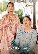 Cosmos Fashion Jazmin Vol 1 Lawn Cotton Print With Fancy Work Suit