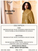 Ganga Brunella 5364 Wool Pashmina Printed Designer Suit