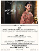 Ganga Keyara 5232 Cotton Printed With Embroidery Designer Work Suit