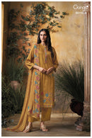 Ganga Saiba 5115 Premium Satin Cotton Printed Embroidery Designer Dress Material