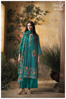 Ganga Saiba 5115 Premium Satin Cotton Printed Embroidery Designer Dress Material