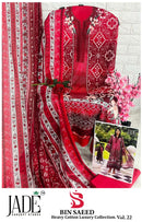 Jade Bin Saeed Vol 22  Heavy Cotton Luxury Collection Cotton Digital Print Designer Salwar Suit