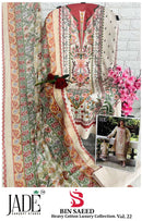 Jade Bin Saeed Vol 22  Heavy Cotton Luxury Collection Cotton Digital Print Designer Salwar Suit