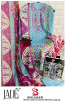 Jade Bin Saeed Vol 22  Heavy Cotton Luxury Collection Cotton Digital Print Designer Salwar Suit