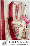 Jade Crimson Vol 16 Exclusive Heavy Lawn Collection Premium Pakistani Suit