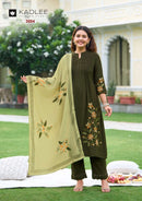 Kadlee Fashion Saaj Rayon Suit Set With Hand & Thread Work Kurti