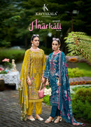 Kavya Kala Couture Anarkali Vol 28 Lawn Cotton Digital Print Fancy Embroidery Work Suit