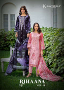 kavya Kala Couture Rihaana Vol 14 Lawn Cotton Suit With Embroidery Worked Pakistani Suits