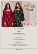 Mumtaz Arts Maahi Velvet Embroidery Work Designer Suit