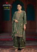 Rangoon Mallika Makhmal Velvet Heavy Designer Work Readymade Suit